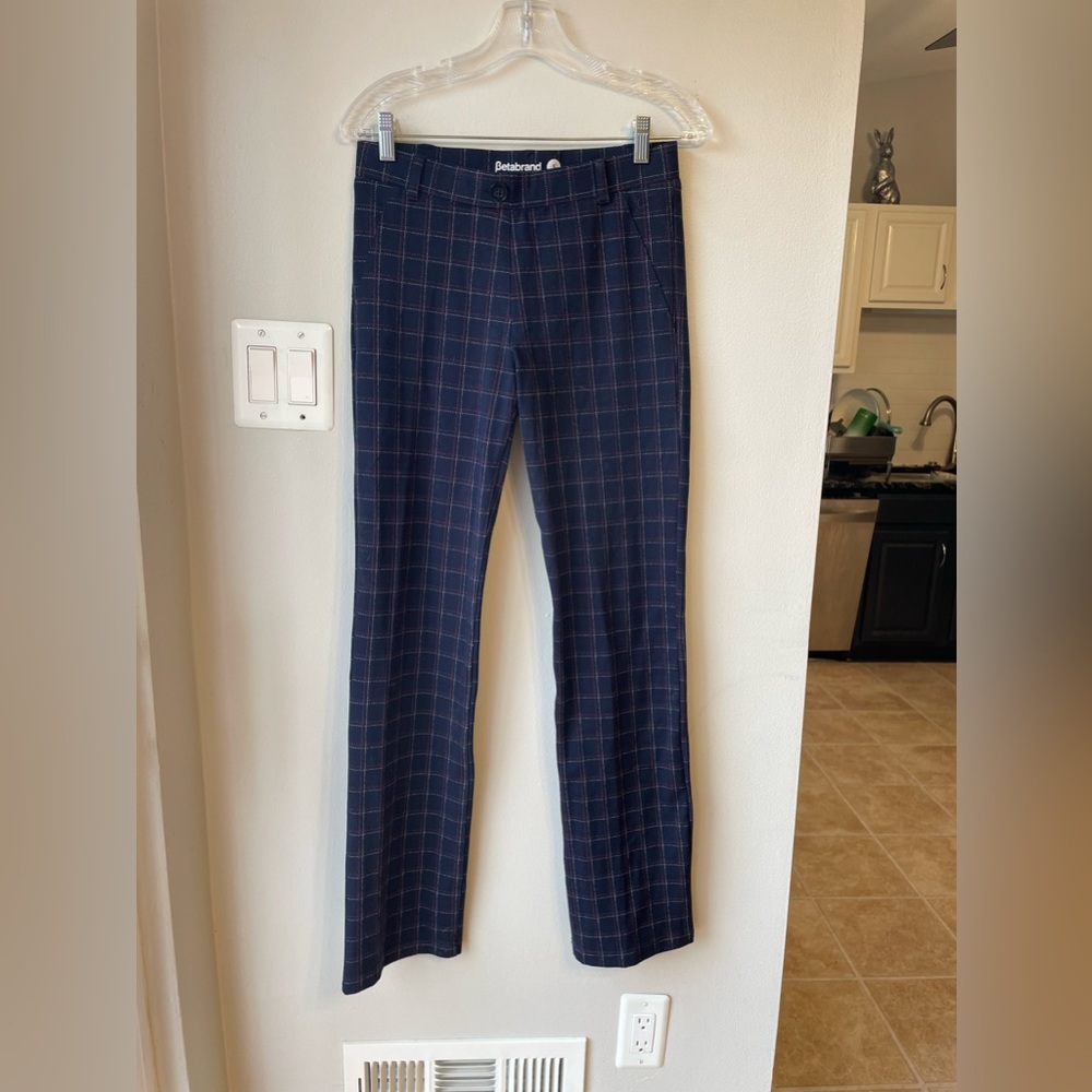 Betabrand Striped Work Yoga Pants Small